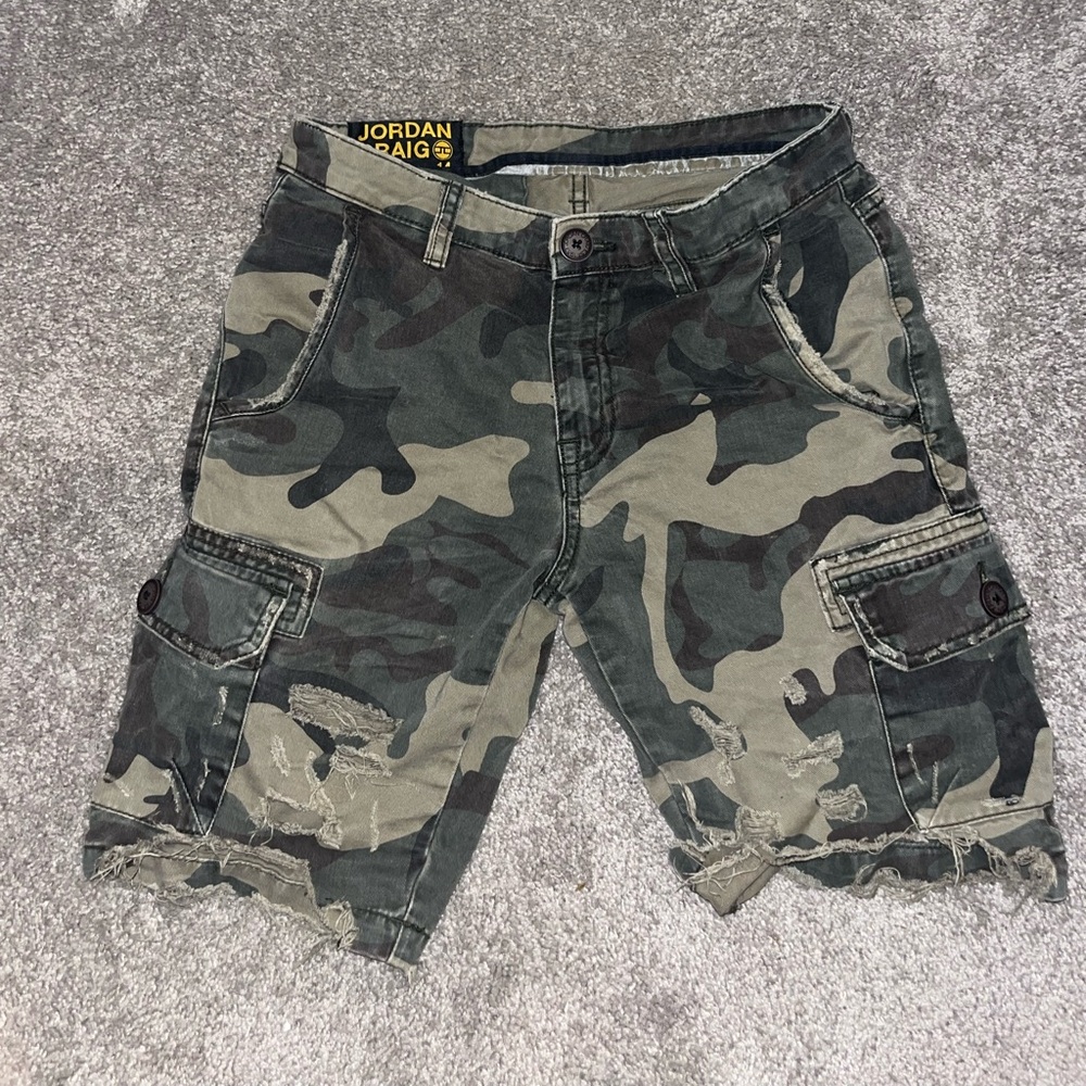 Jordan Craig Boy’s Camo Cargo Shorts - Green